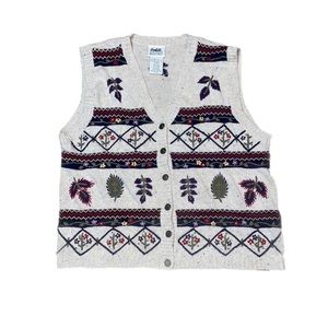 vintage button up sweater vest